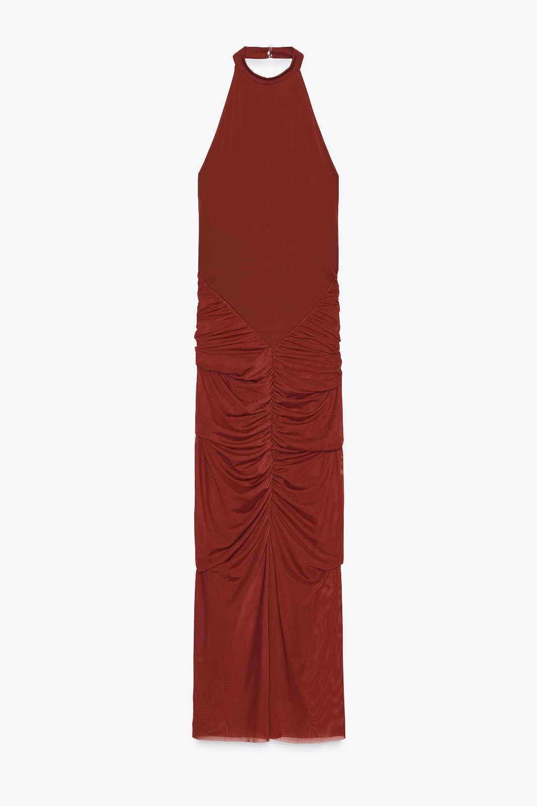 Vestido cuello halter Zara rojo 3