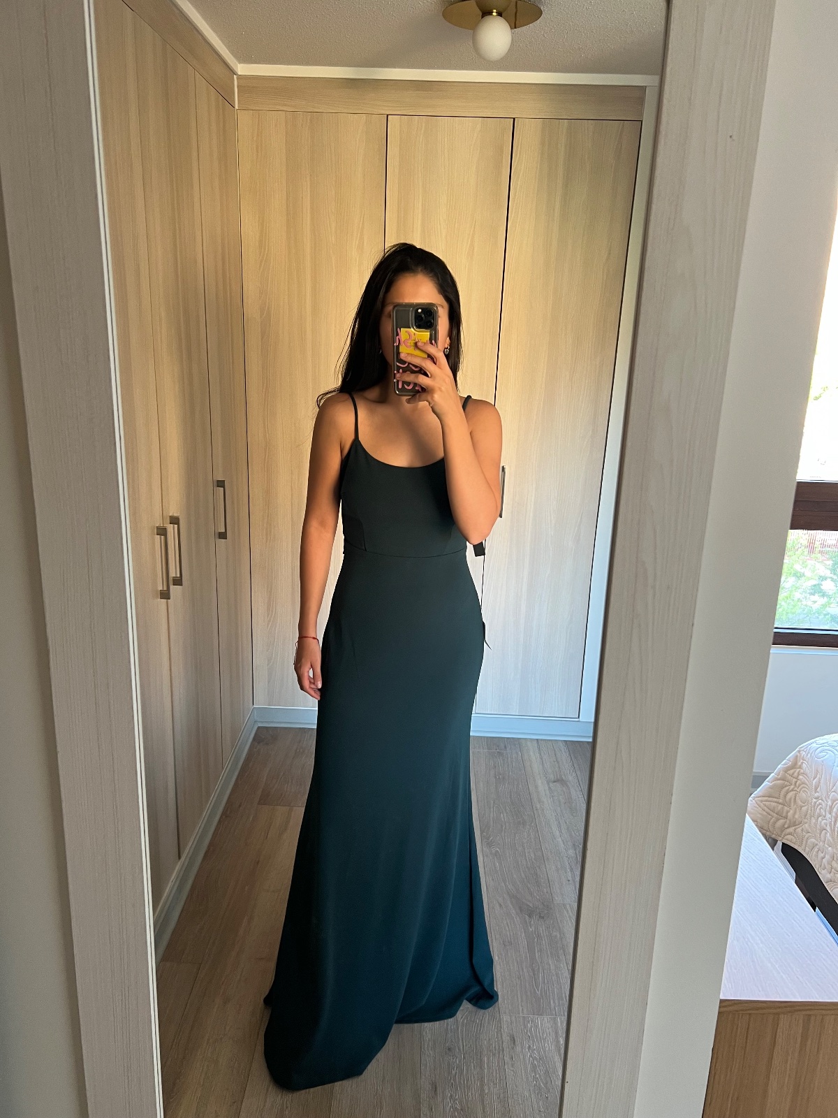 Vestido verde botella