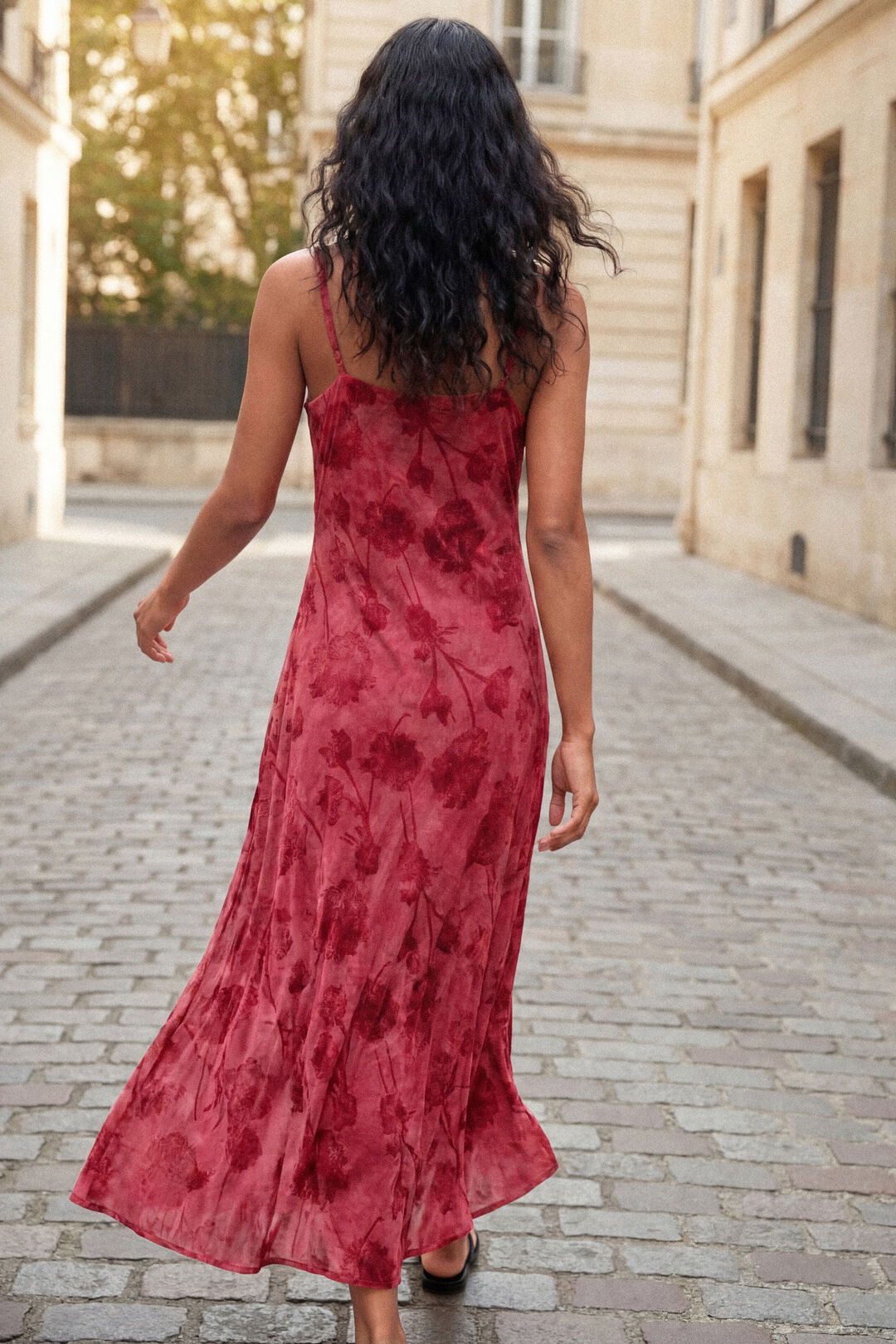 Vestido tirantes flocado