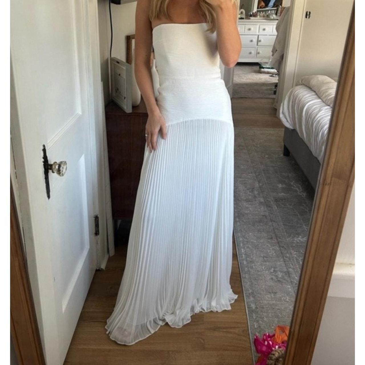 Vestido strapless blanco