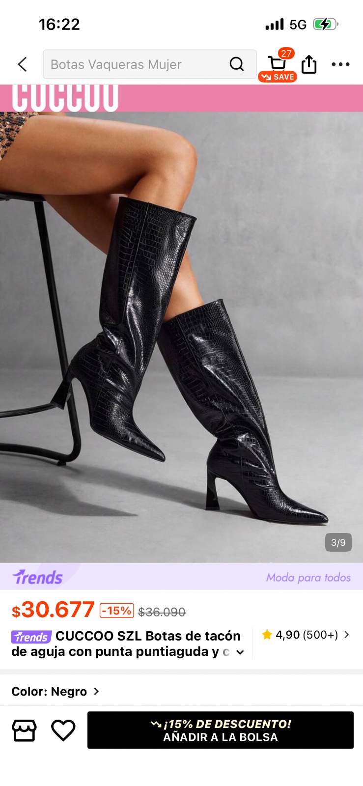 Botas negras largas