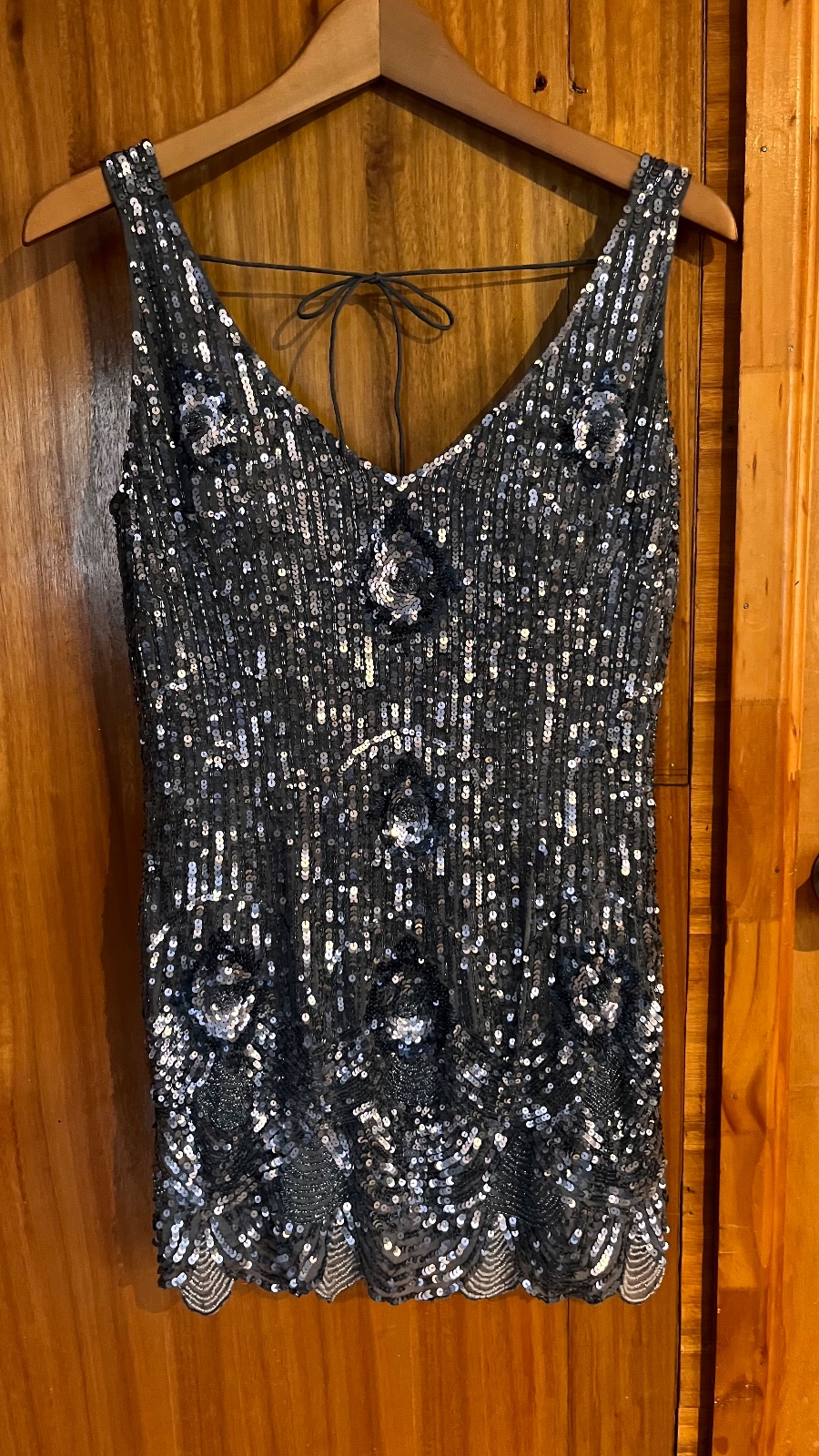 Vestido mini lentejuelas plateado 