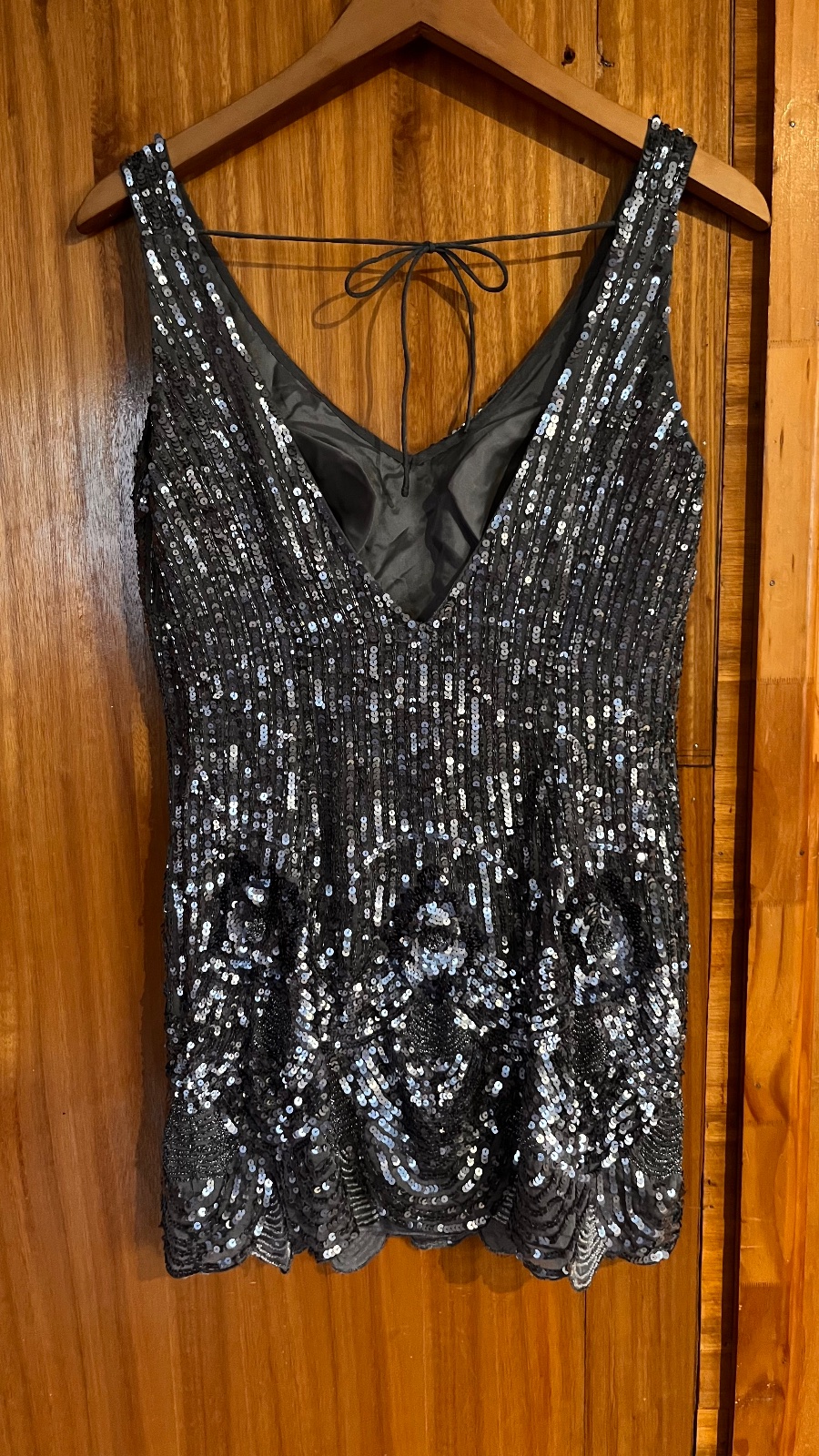 Vestido mini lentejuelas plateado 