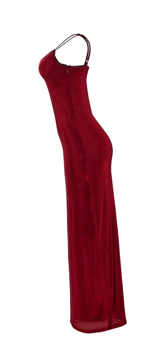 Vestido de encaje y malla ajustado elegante 3