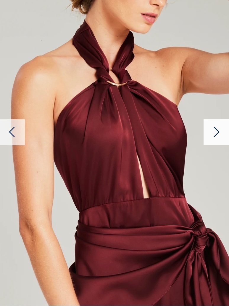 Vestido rojo con pañuelo a la cintura. Talla S-M 3