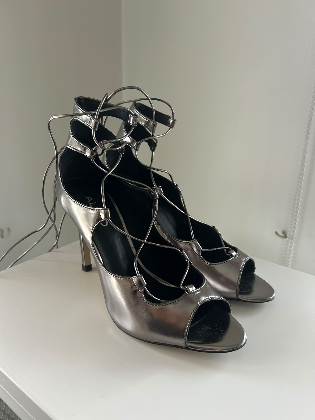 Tacones Plateados Ajustables Talla 39 4
