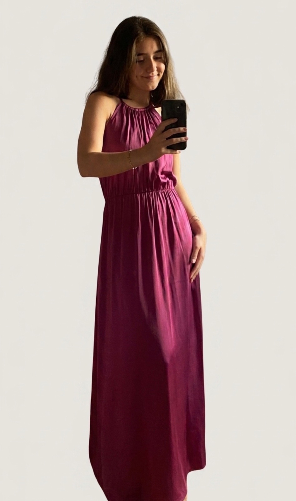 Vestido de fiesta satinado largo