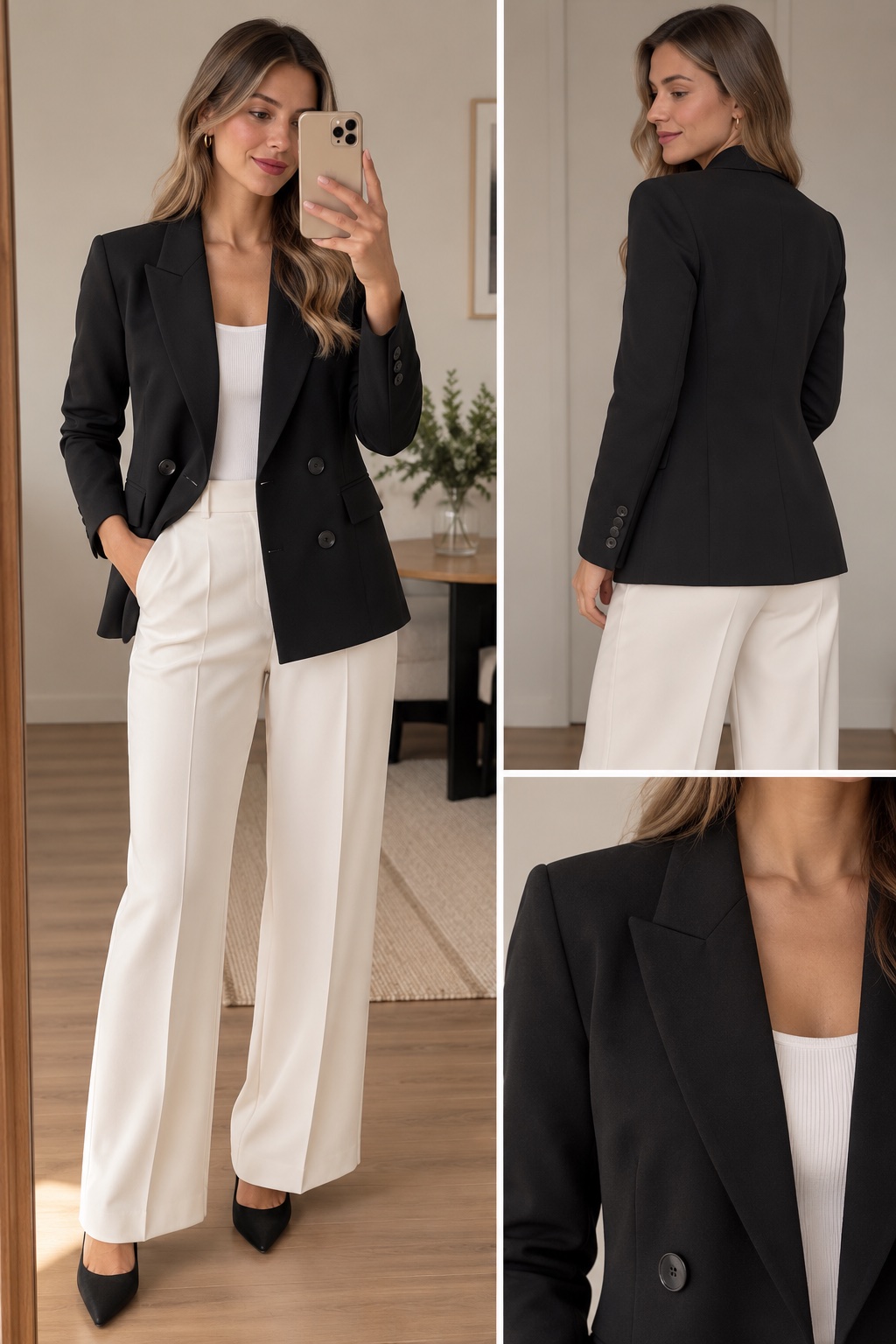 Blazer negro Zara Woman – Talla M 🖤