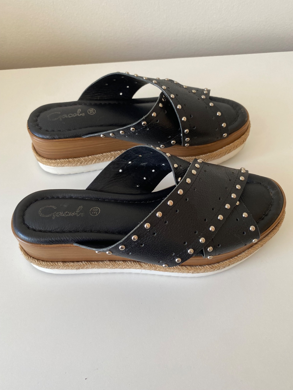 Sandalias Gacel negras con tachas y plataforma – Talla 37 🖤 3