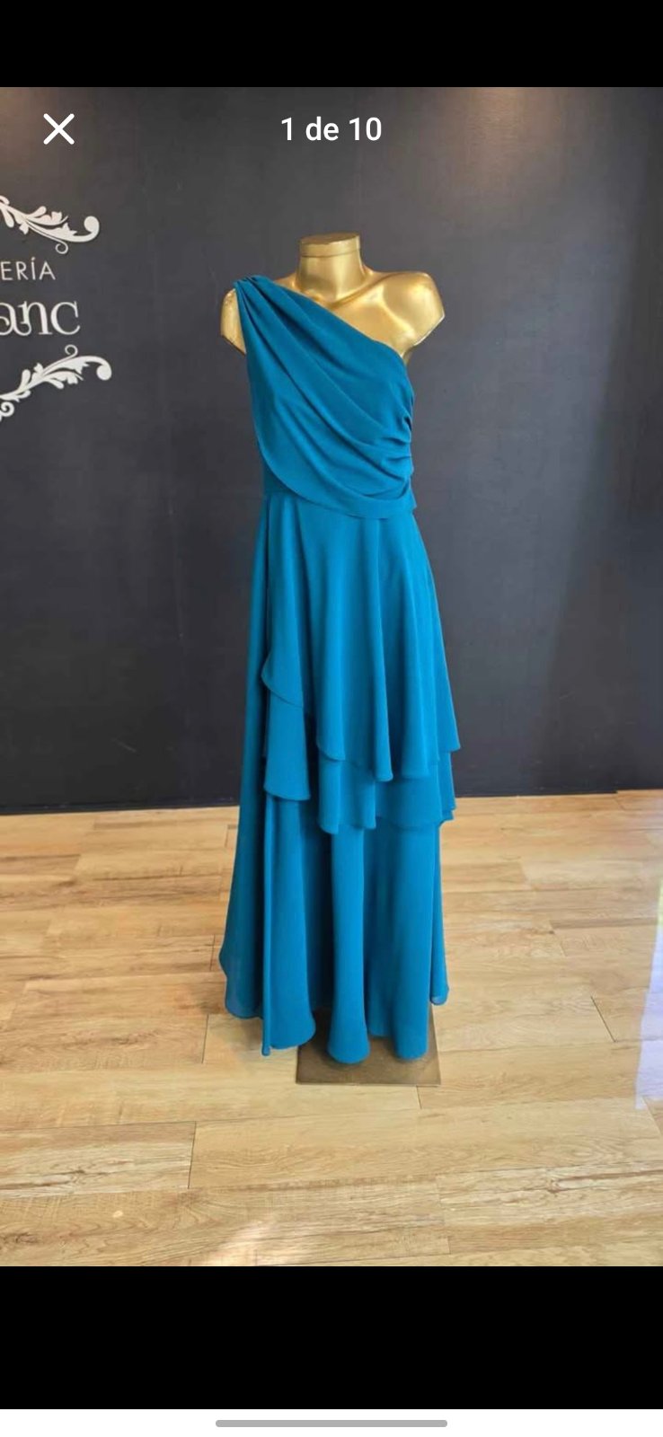VESTIDO FORMAL SEDA Y GASA