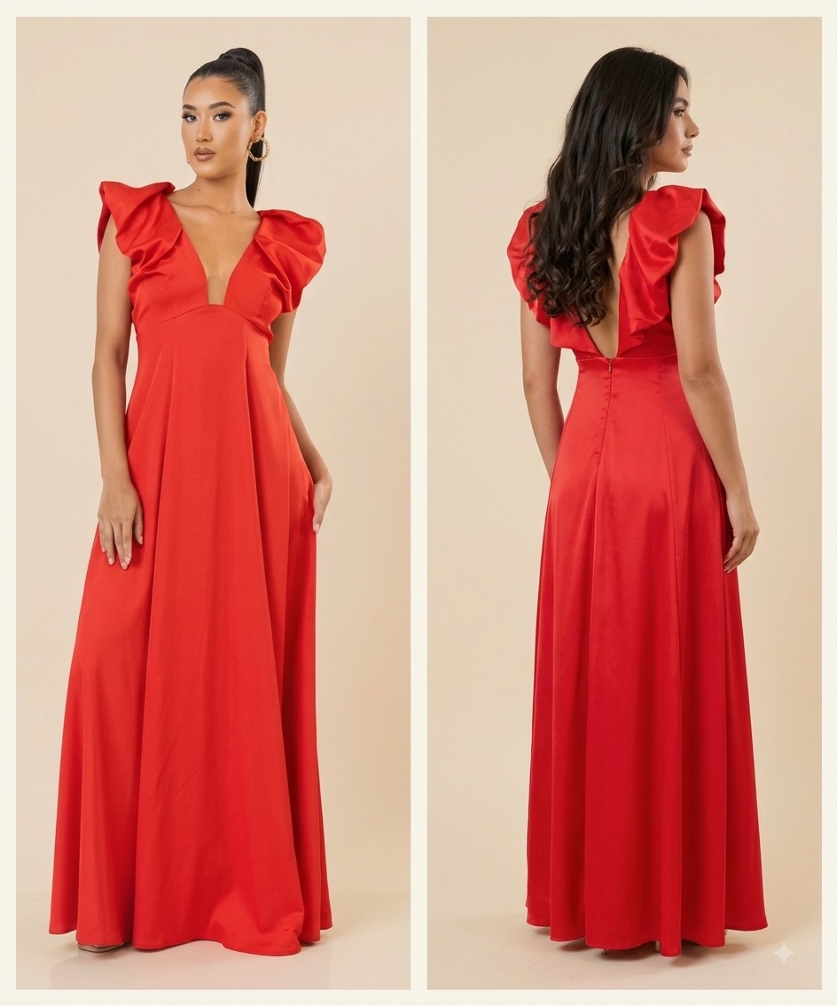 Vestido fiesta rojo , talla M