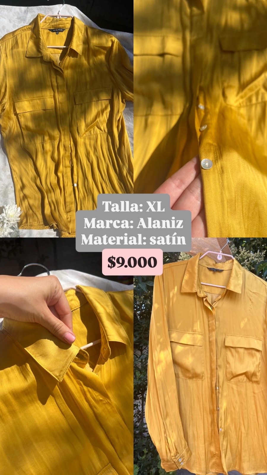 Blusa mostaza satin